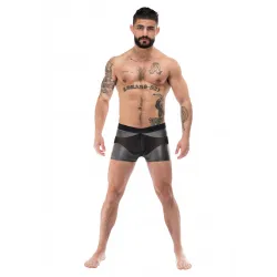 male power Boxer sexy IRON CLAD Noir-Argenté